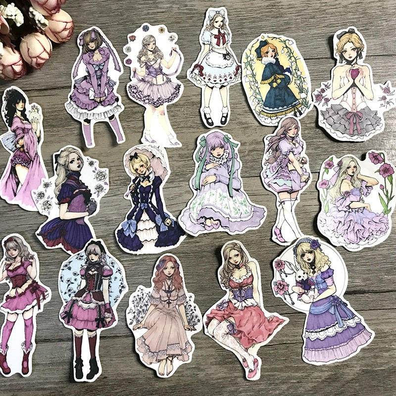 33 Pieces Retro Girl Sticker Pack