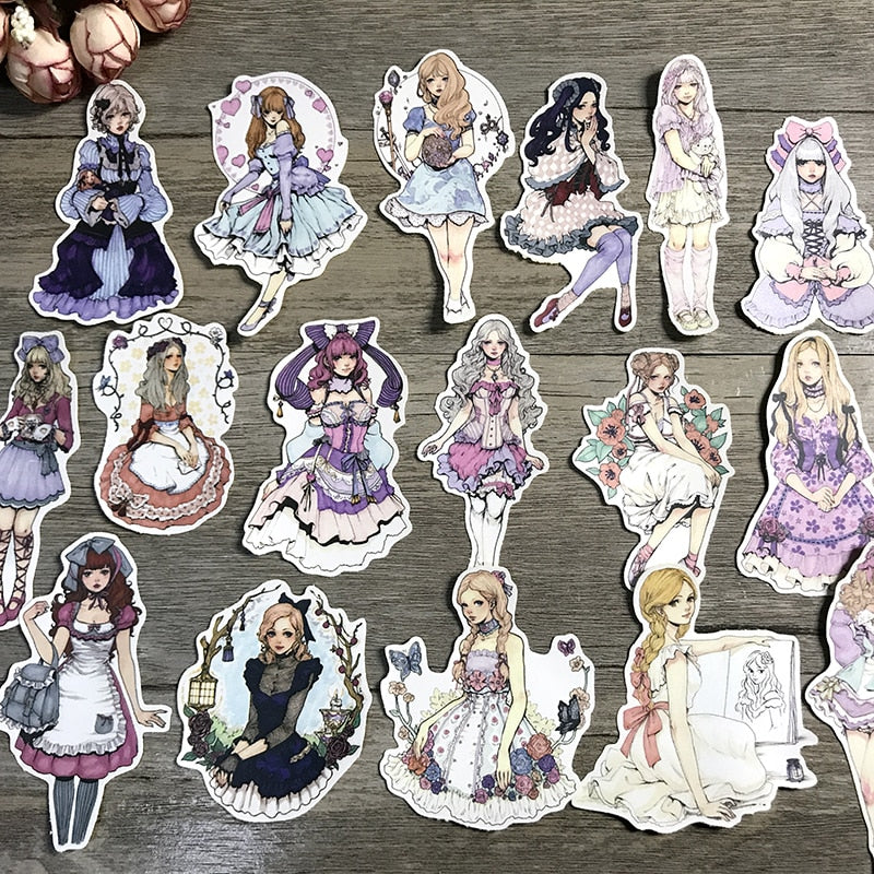 33 Pieces Retro Girl Sticker Pack