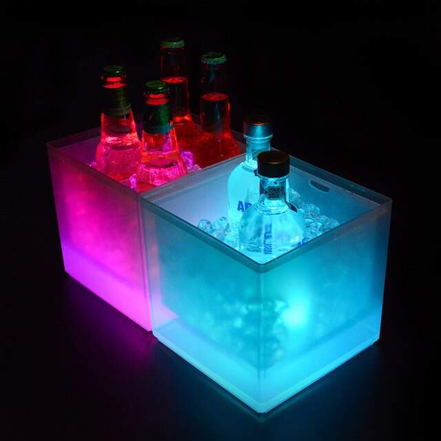 LED Light Wine Cooler Ice Bucket