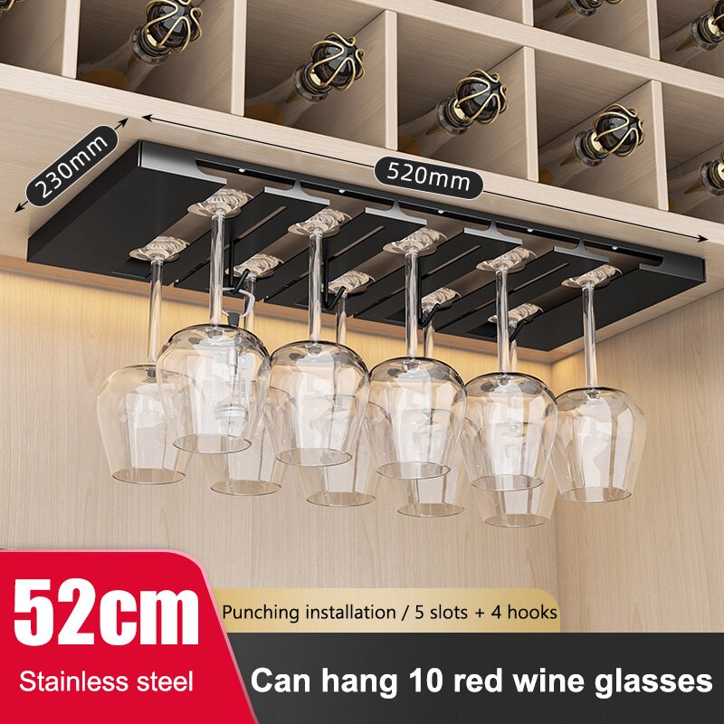 Under Cabinet Home Bar Glass Rack Organizer