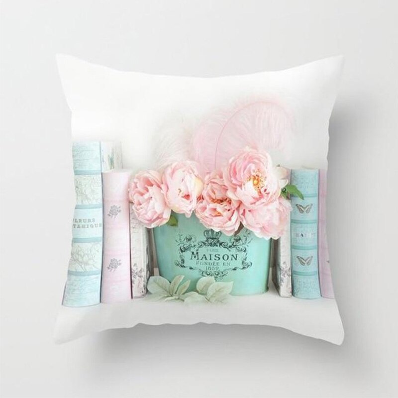 Blushing Blooms: Elegant Pink Floral Pillow Cases