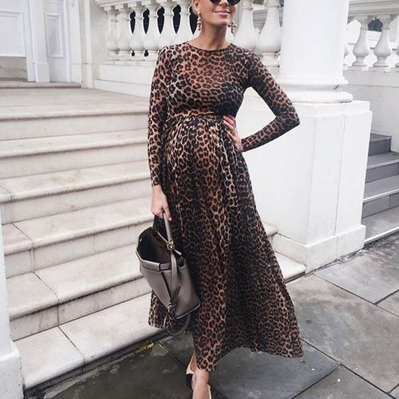 Leopard Print Maternity Dress