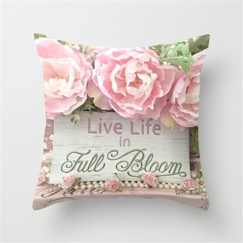 Blushing Blooms: Elegant Pink Floral Pillow Cases