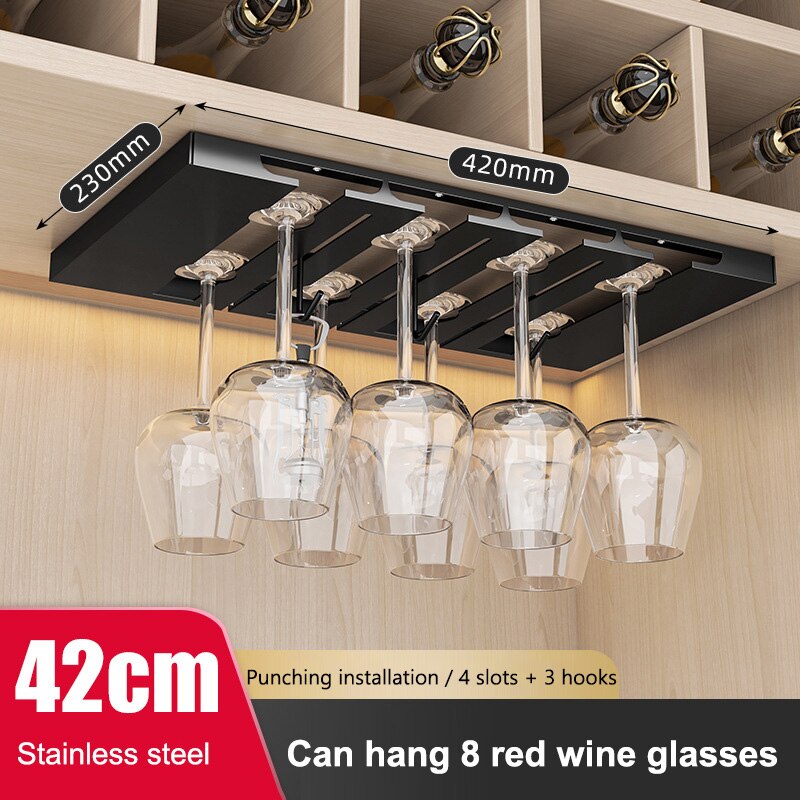 Under Cabinet Home Bar Glass Rack Organizer