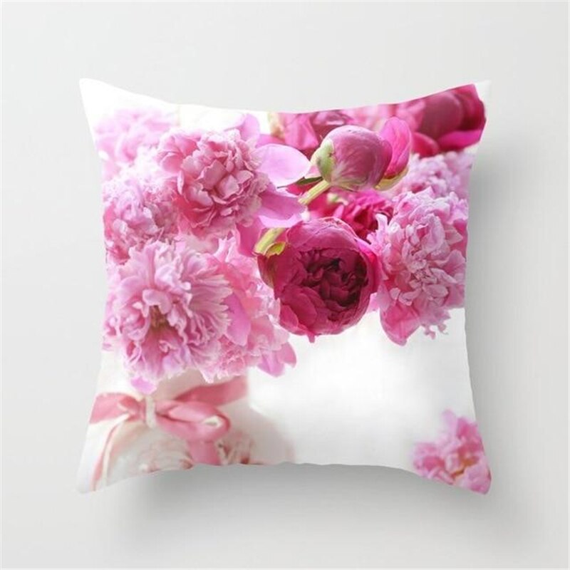 Blushing Blooms: Elegant Pink Floral Pillow Cases