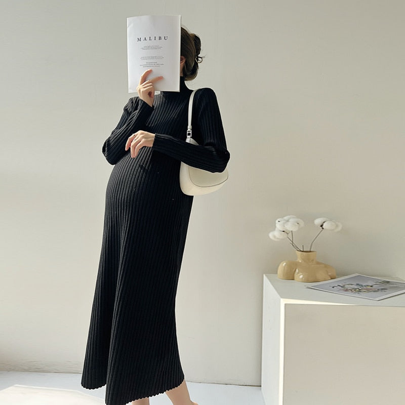 High Neck Maternity Sweater Dress