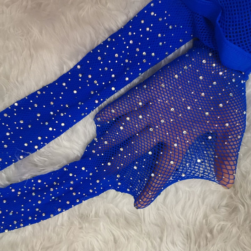 Rhinestone Mesh Tights