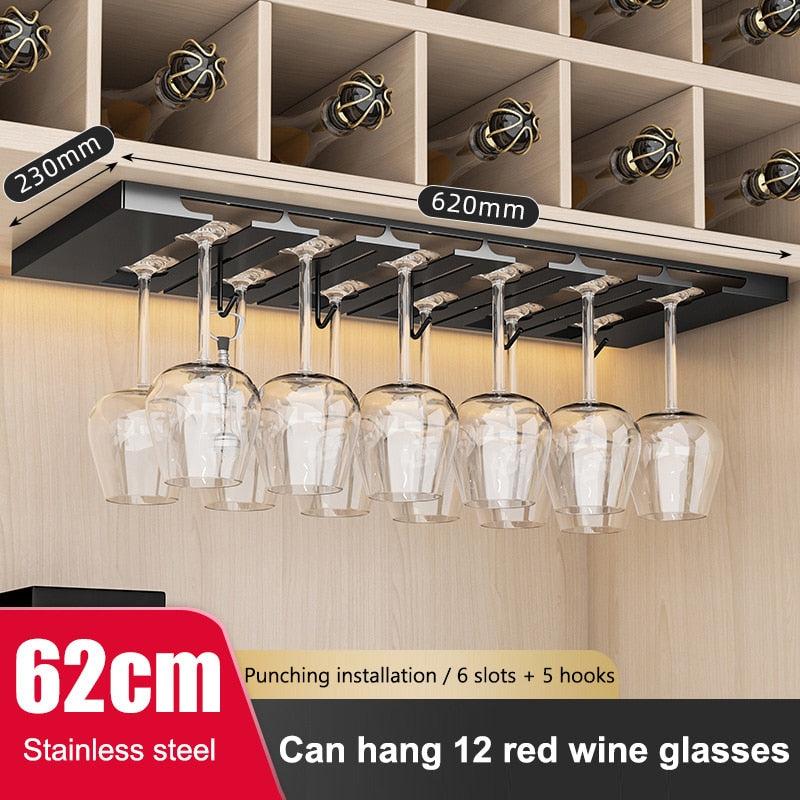 Under Cabinet Home Bar Glass Rack Organizer