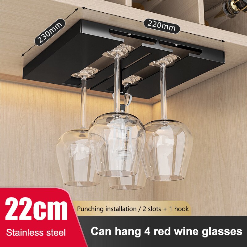 Under Cabinet Home Bar Glass Rack Organizer