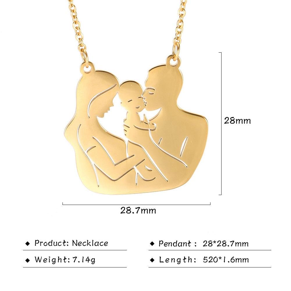 Mommy Daddy & Baby Necklace