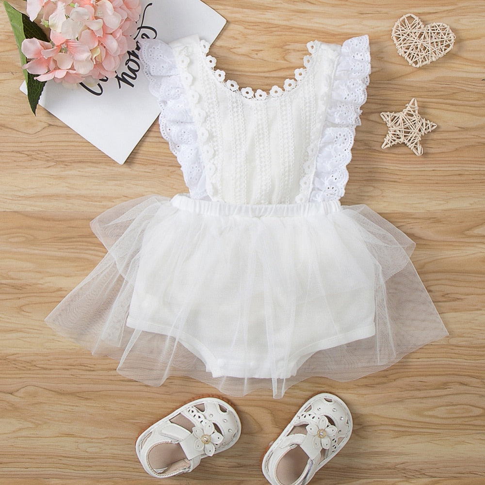 White Lace Tutu For Baby Girls