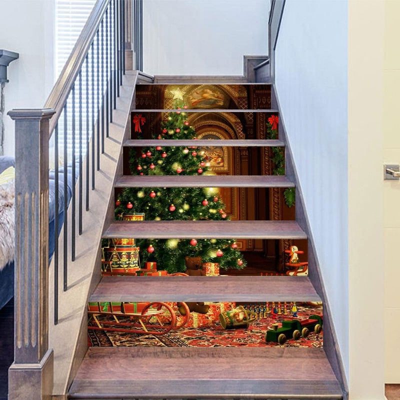 3D Christmas Décor Staircase Stickers