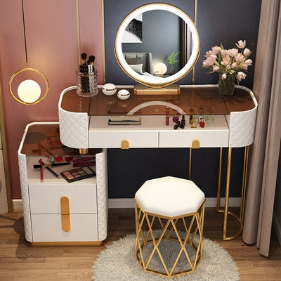 Luxury Makeup Table Set With LED Mirror