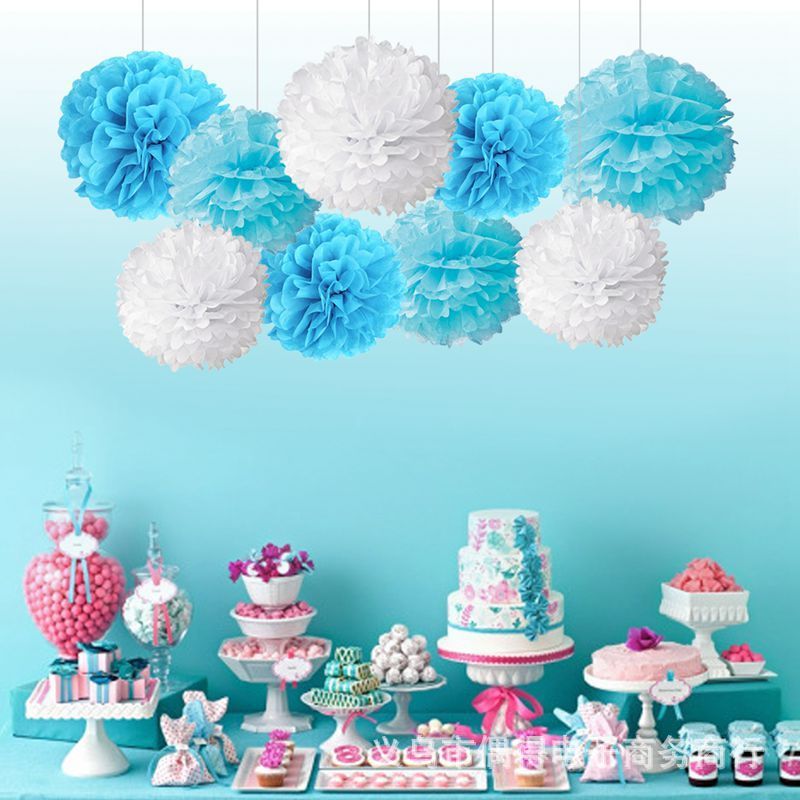 Hanging Paper Pom-Poms (9 Pieces)