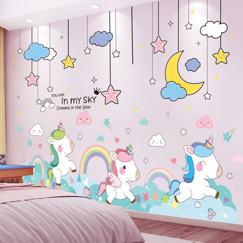 Kids and Babies Princess Unicorn Wall Art Stickers for Bedroom