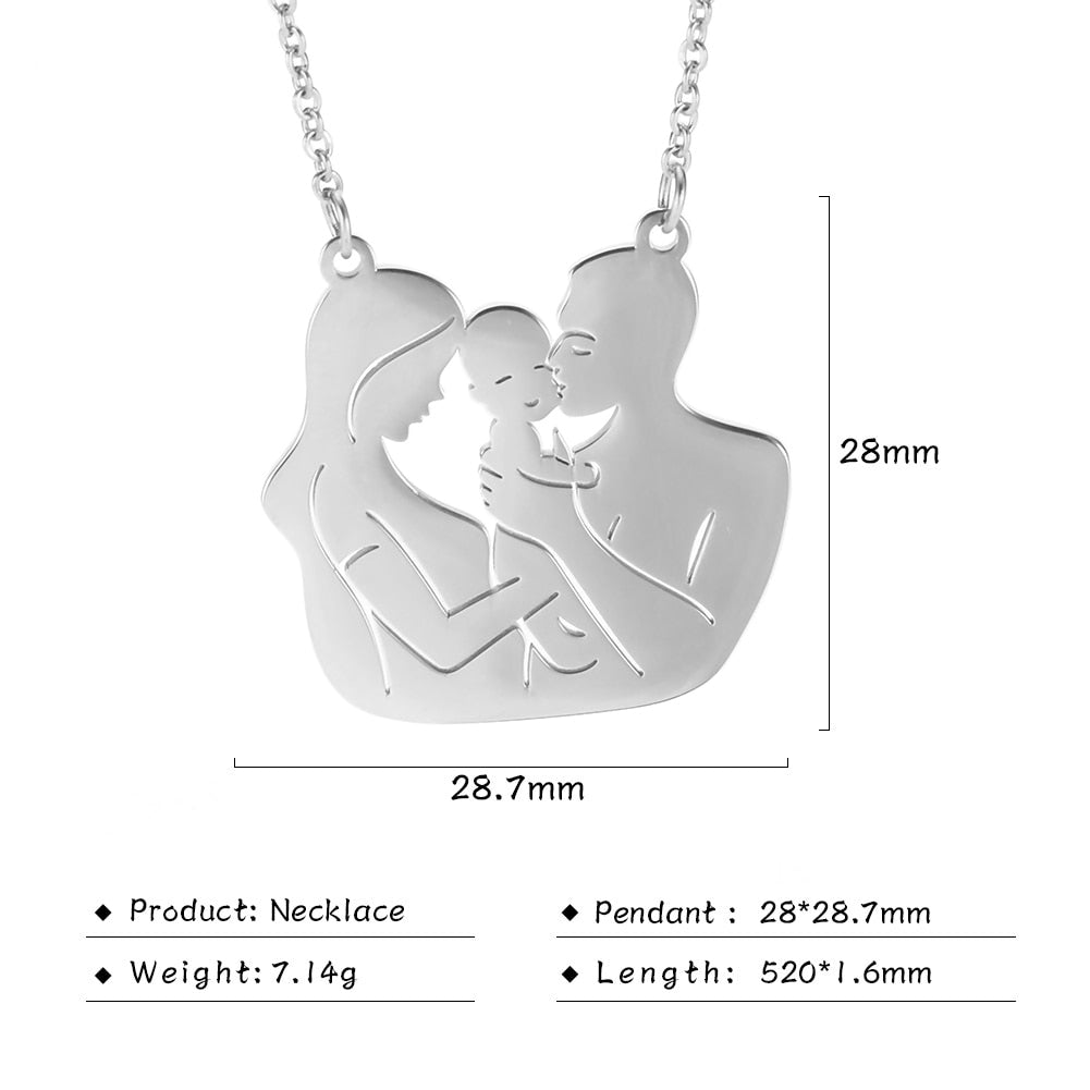 Mommy Daddy & Baby Necklace