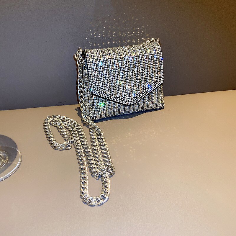 Sparkly Chain Clutch Purse