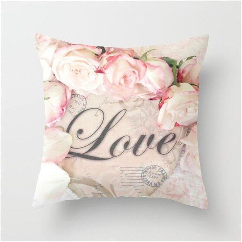 Blushing Blooms: Elegant Pink Floral Pillow Cases