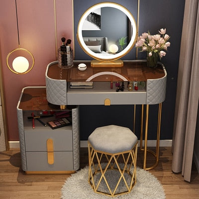 Luxury Makeup Table Set With LED Mirror