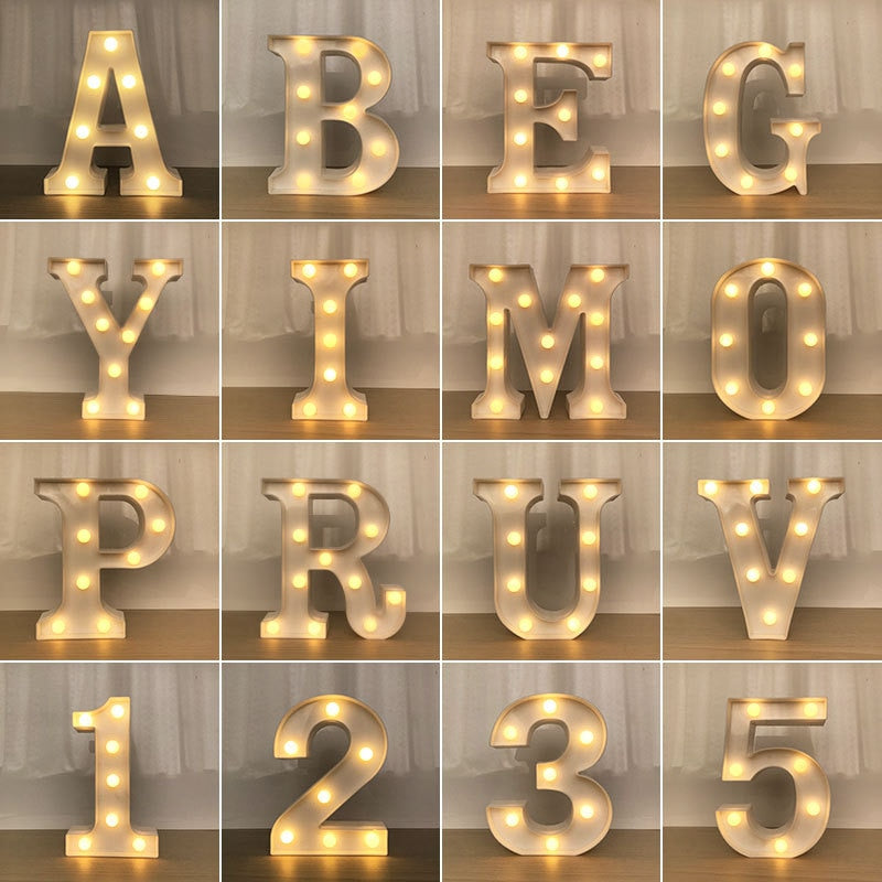 LED Lights Party Letters & Numbers