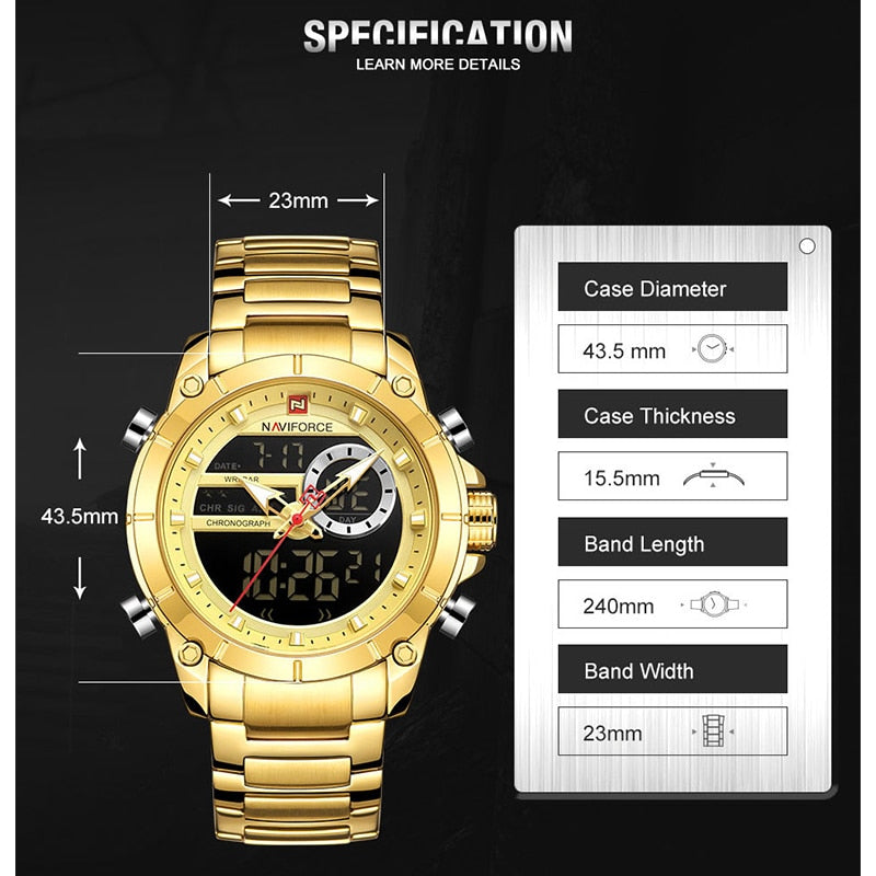 Men's Luxury Dual Display Wrist Watches