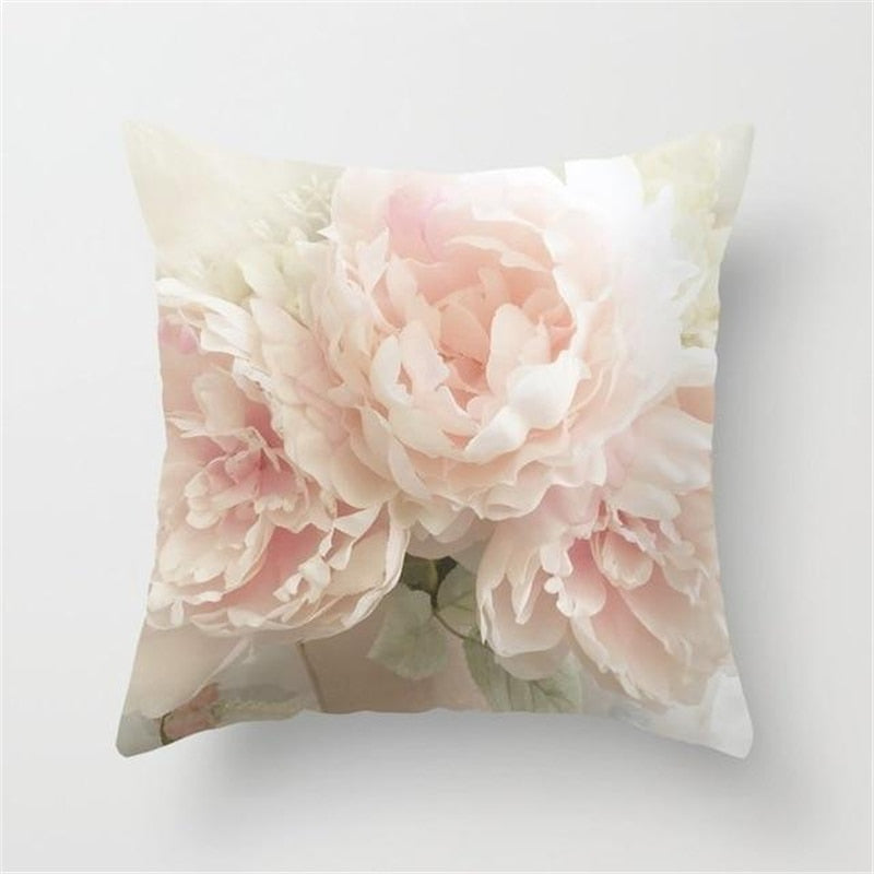 Blushing Blooms: Elegant Pink Floral Pillow Cases