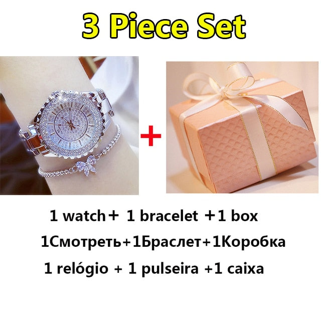 Women's Diamond Accent Watch & Bracelet Set