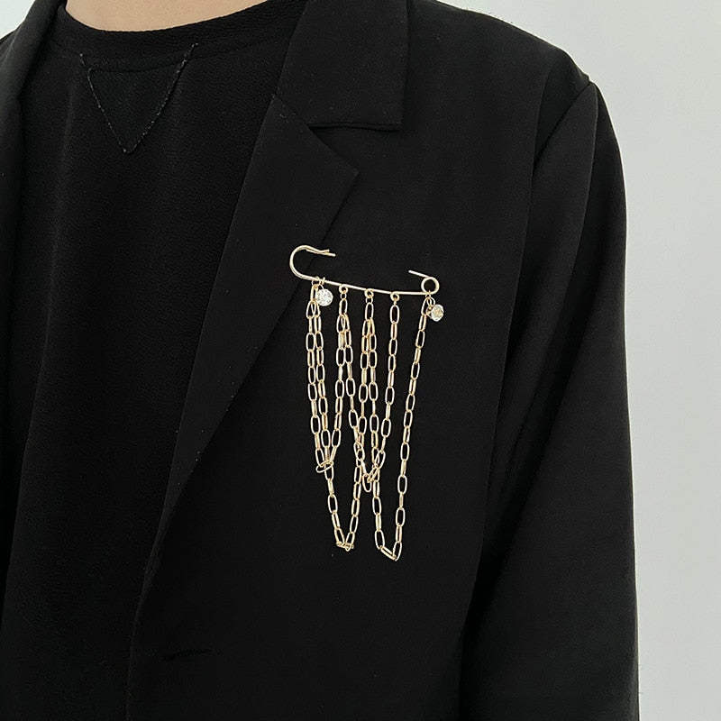 Crystal Collar Lapel Pin