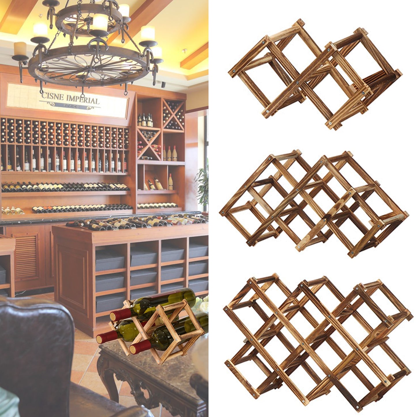 Folding Wooden Wine Rack