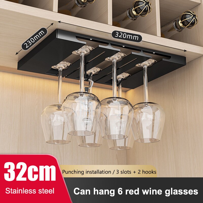 Under Cabinet Home Bar Glass Rack Organizer