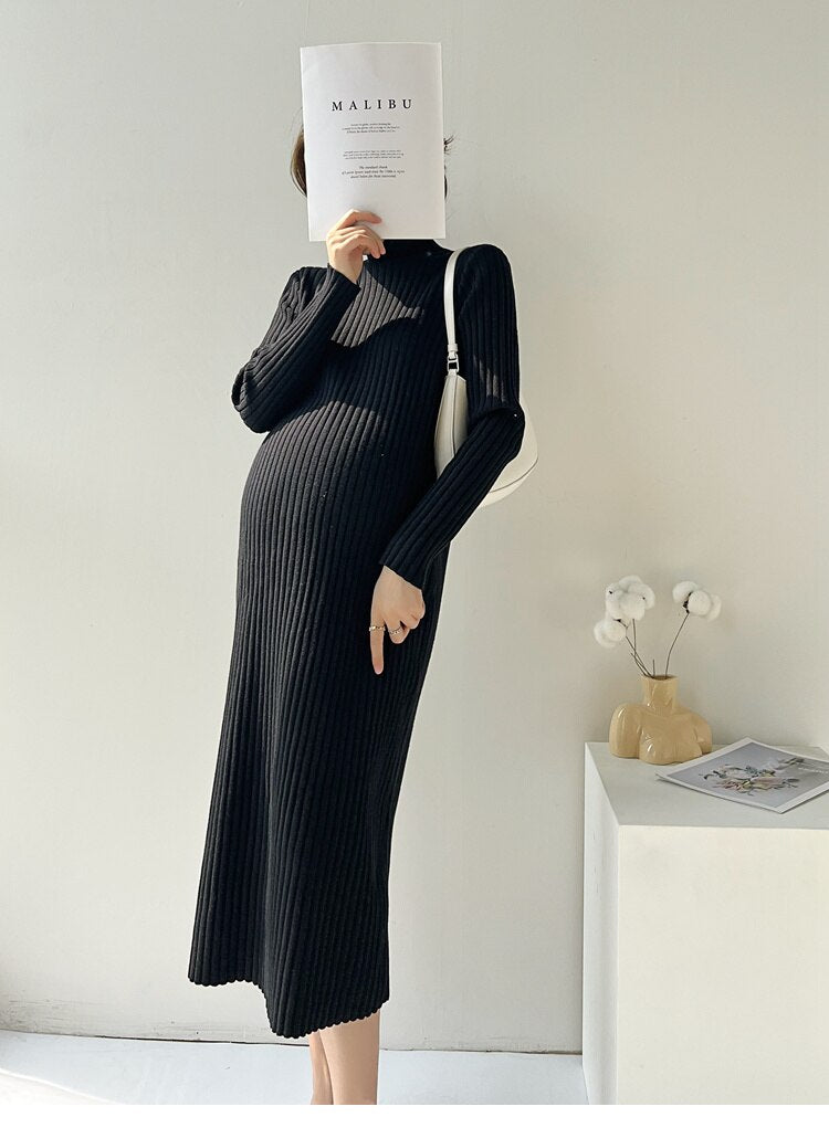 High Neck Maternity Sweater Dress