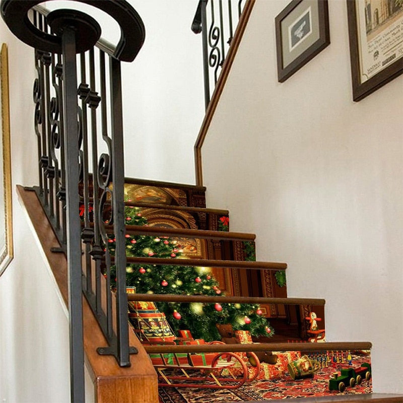 3D Christmas Décor Staircase Stickers