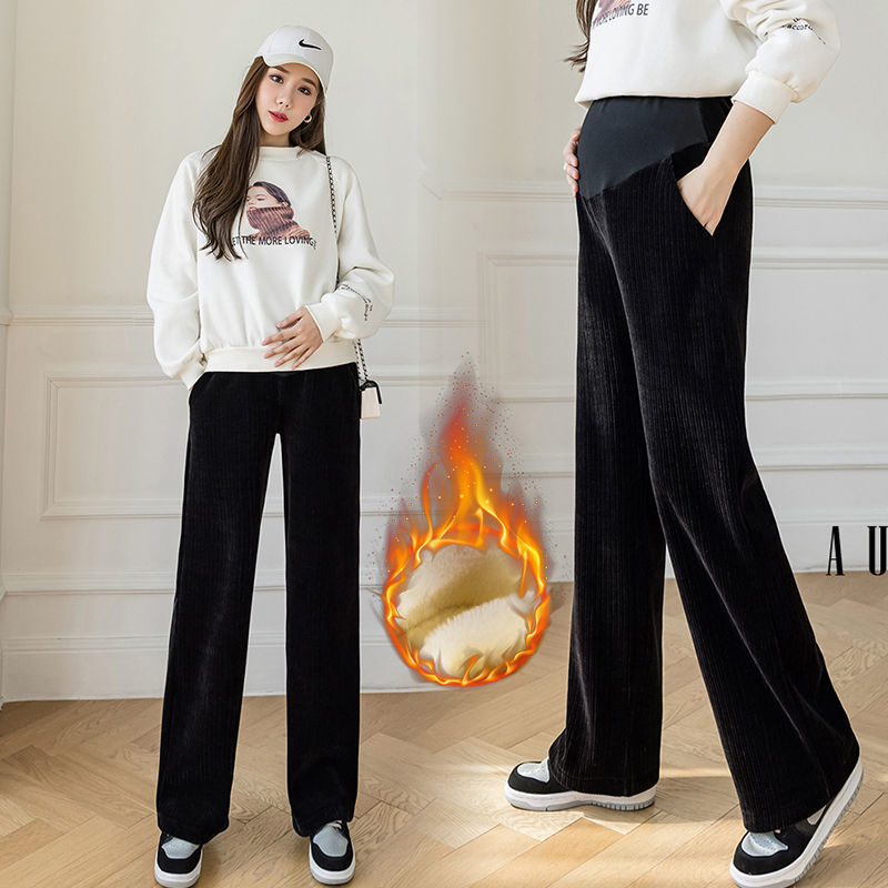 Wide Leg Corduroy Maternity Dress Pants