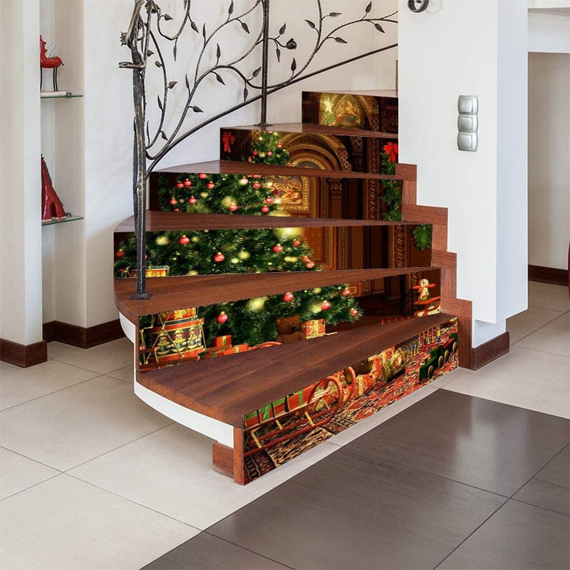 3D Christmas Décor Staircase Stickers