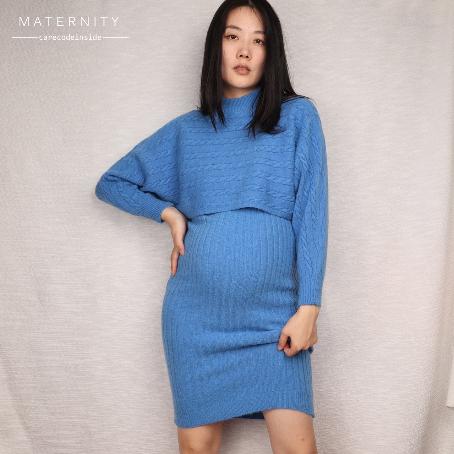 Two Piece Sweater Maternity Dress Set