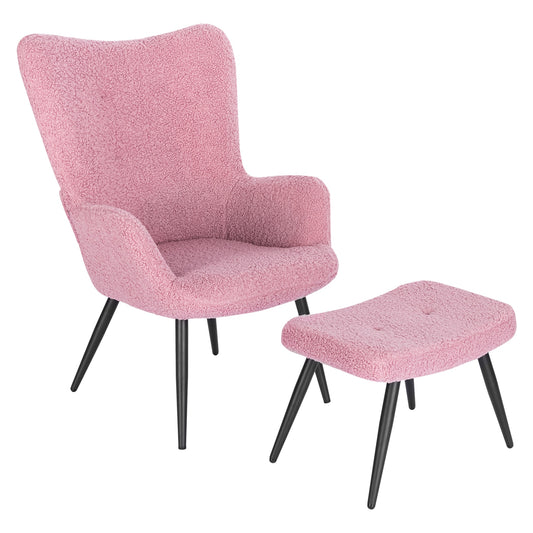 Modern Lounge Chair And Matching Foot Stool